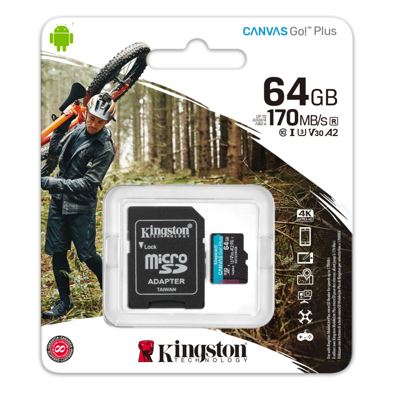 Memoria microSD 64GB Canvas Go! Plus G3- Kingston